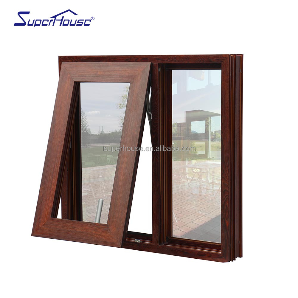 NFRC Certified Aluminum Awning Window Double Glazed Low-E  Energy Saving Thermal Insulation for Apartment Commercial Building