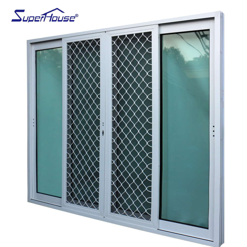 Superhouse NFRC White Outdoor Hurricane Proof Patio Impact Large Glass Exterior Balcony Thermal Break Aluminum Sliding Doors