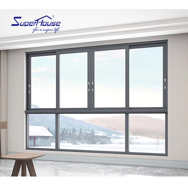 Superhouse Design UPVC Sliding Window Double Glazed Plastic Stainless Steel New Horizontal Modern Pvc Hanging Villa Windproof