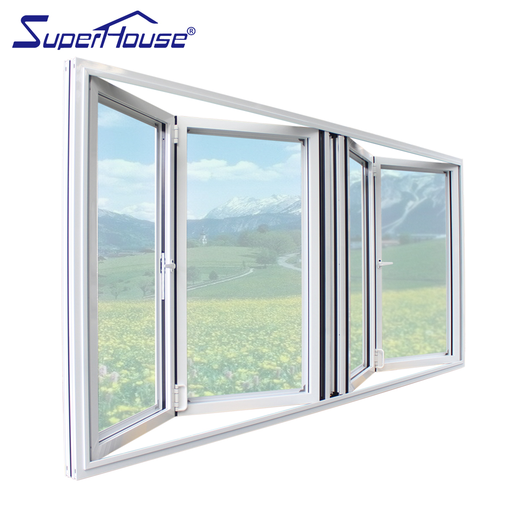 Modern Design Thermal Break Hurricane Impact Resistant Soundproof for Kitchen & Exterior Use Aluminum Alloy Folding Window