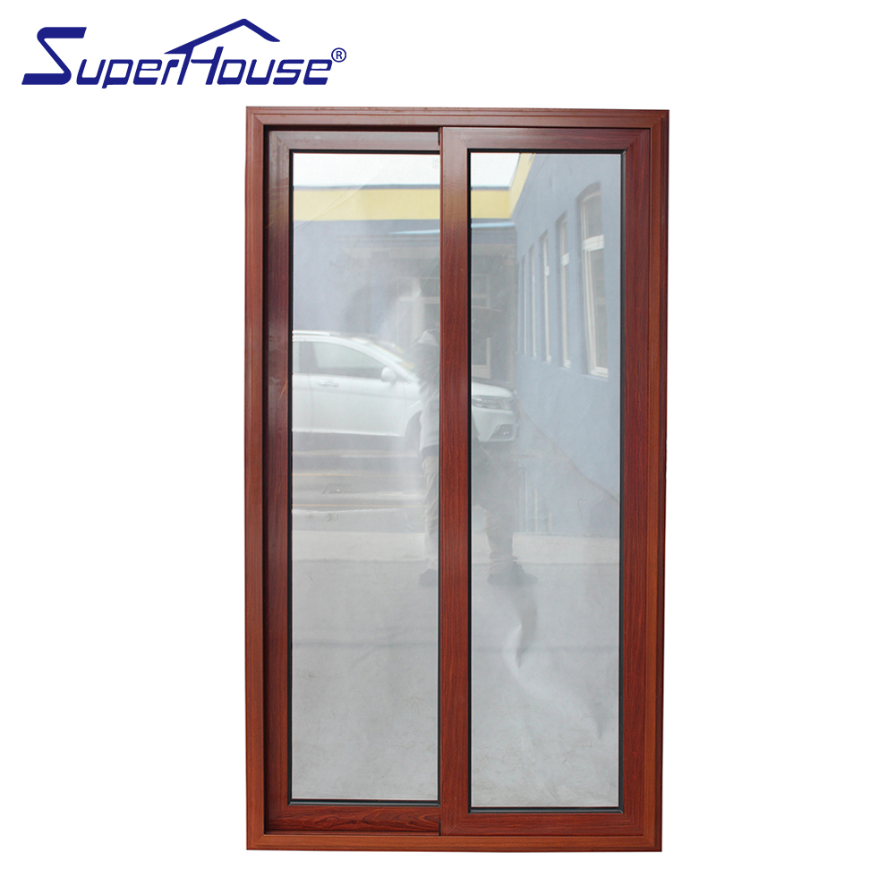 Superhouse NFRC Moden Slim Frame Aluminum Double Glazed Tempered Glass Patio Sliding Door Hurricane Impact Sliding Patio Doors