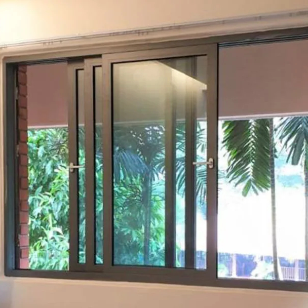 Superhouse Superior Quality Double Glazed Window Sliding Glass Aluminum Stainless Steel Modern Window Graphic Design Customized