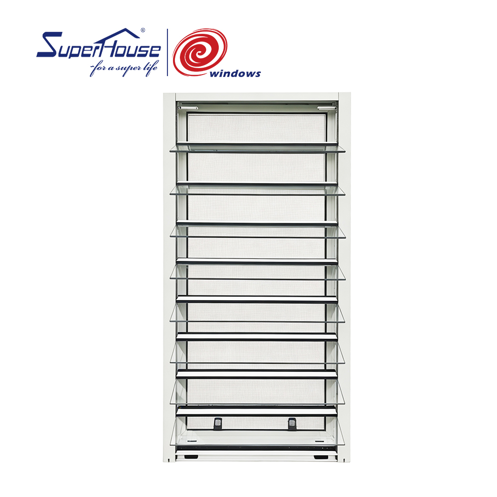 Superhouse Manual  Adjustable Aluminum Glass Louver Window With Security  Stainless Steel Aluminum Screen for Safety