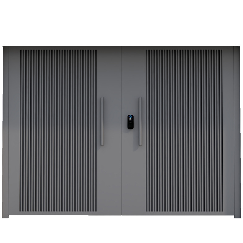 Single Villa Entrance Front Door with Sliding Design Doorbell Call Secret Key Passwords Aluminum Alloy Fence Gate Door