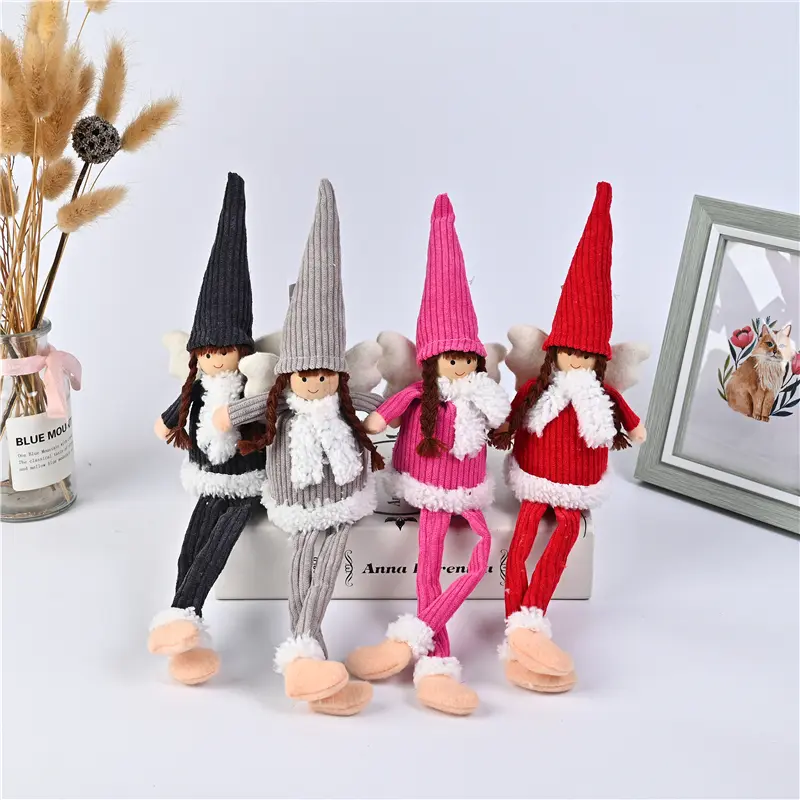 China Plush Christmas Elves Toys Adorable Girl Elf Doll Hanging Christmas Ornaments for Holiday Door Tree Decor Xmas Gifts Factory, Factories