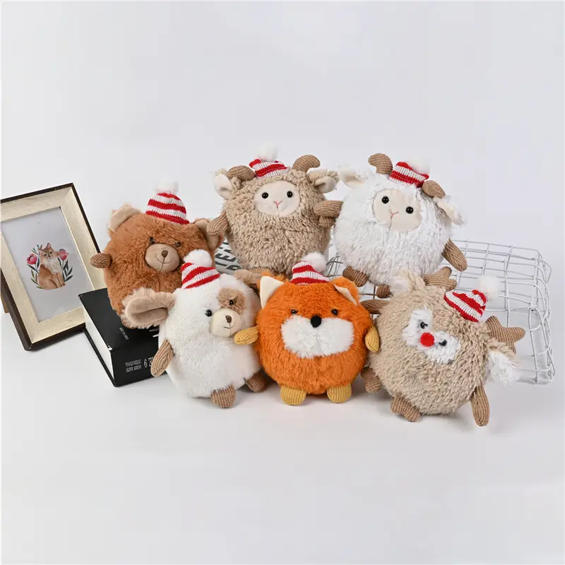 China Creative Christmas Stuffed Plush Toy Cute Christmas Hat Deer Bear animal Plush Doll Supplier, Suppliers