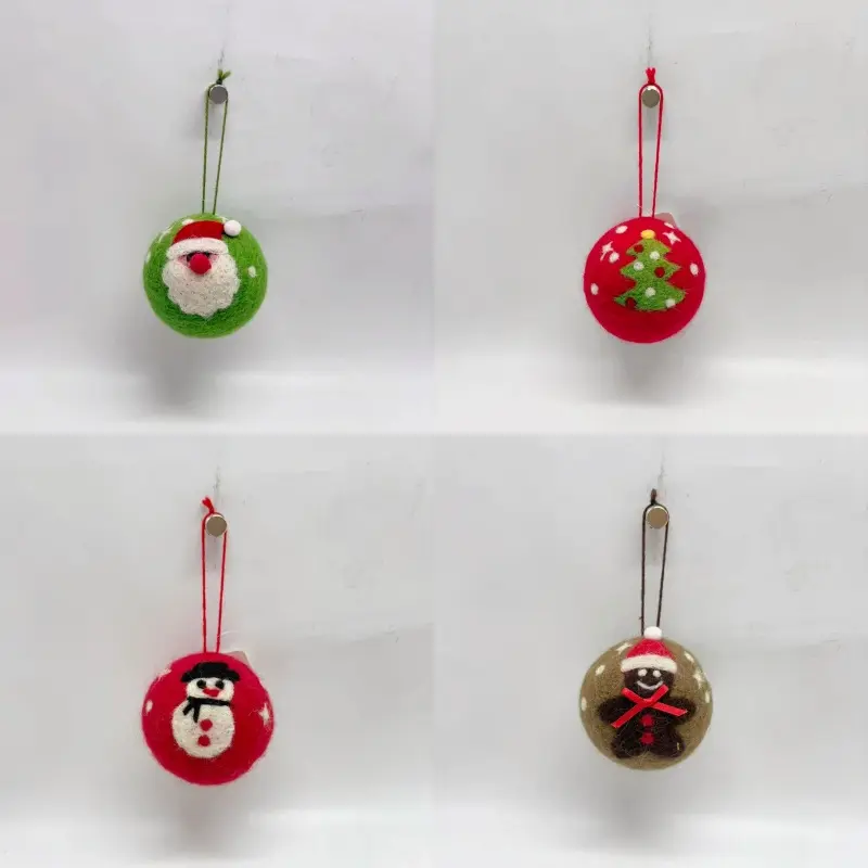 Wholesale Woollen Christmas Ball Ornaments Set: Santa/Snowman Festive Hanging Decor Suppliers, Factories
