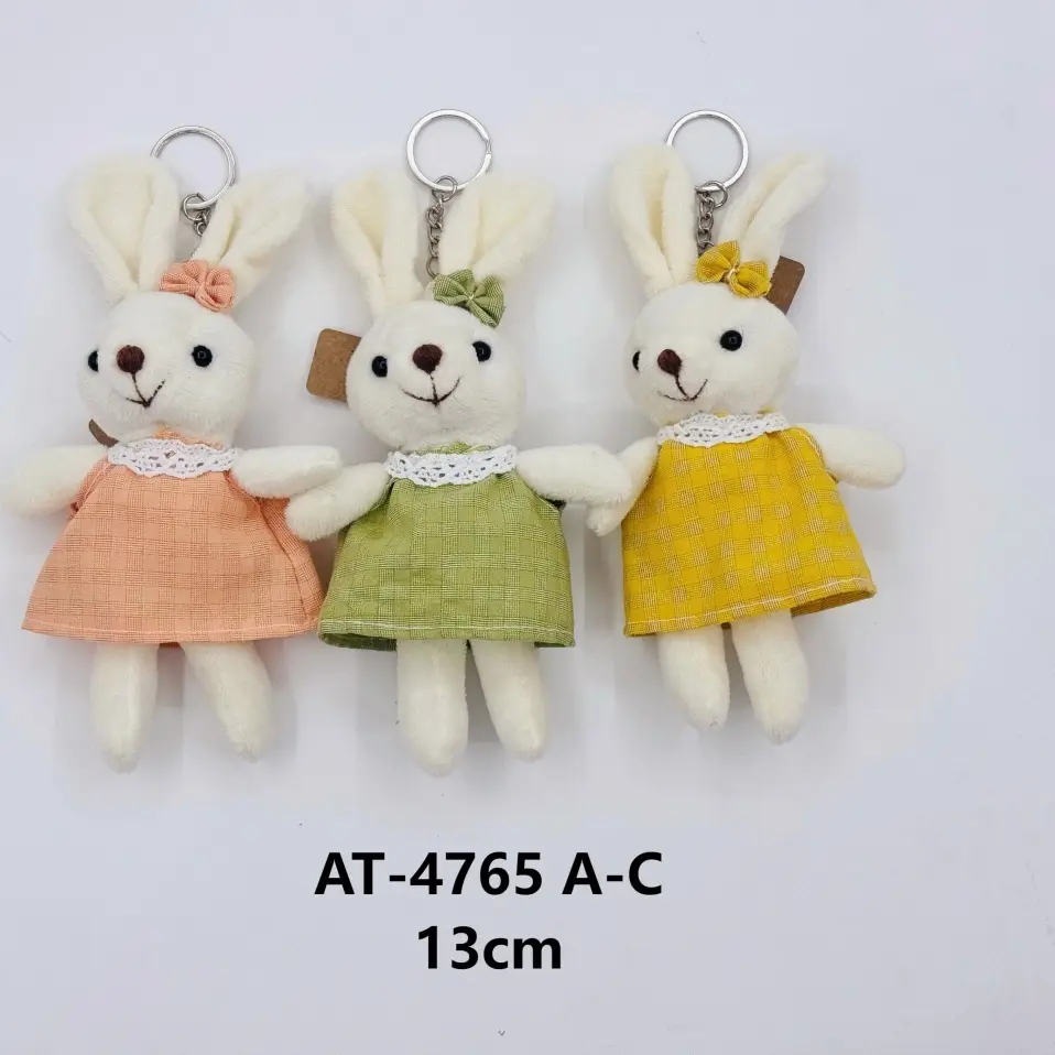 Wholesale Irresistible Cute Bunny Keychain: Checkered/Polka Dot Styles (13cm) Manufacturers, Suppliers