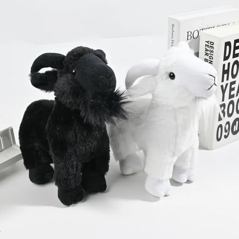 China Adorable black & white goat plush pair—soft, cute, perfect as decor or couple gifts Factory, Factories