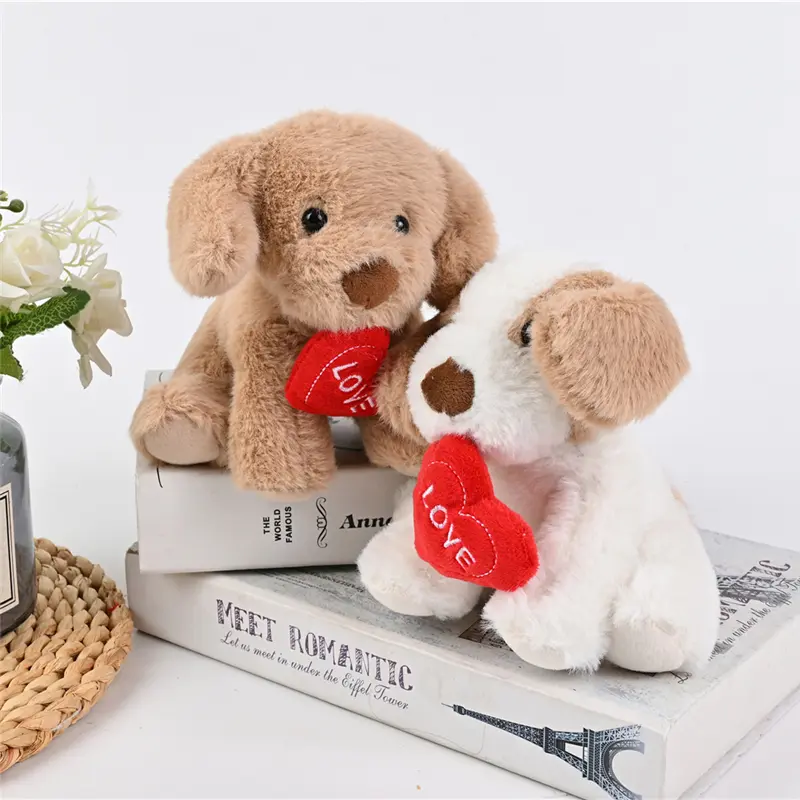 Wholesale Custom Cute Plush Lovely Soft Animals Dogs with Heart Stuffed Valentine Toy Supplier, Suppliers