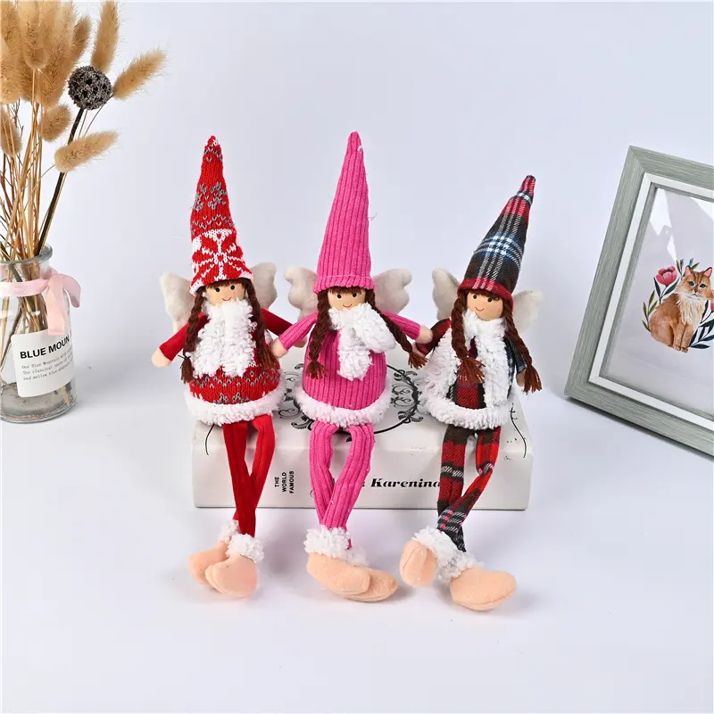 China Plush Christmas Elves Toys Adorable Girl Elf Doll Hanging Christmas Ornaments for Holiday Door Tree Decor Xmas Gifts Factory, Factories