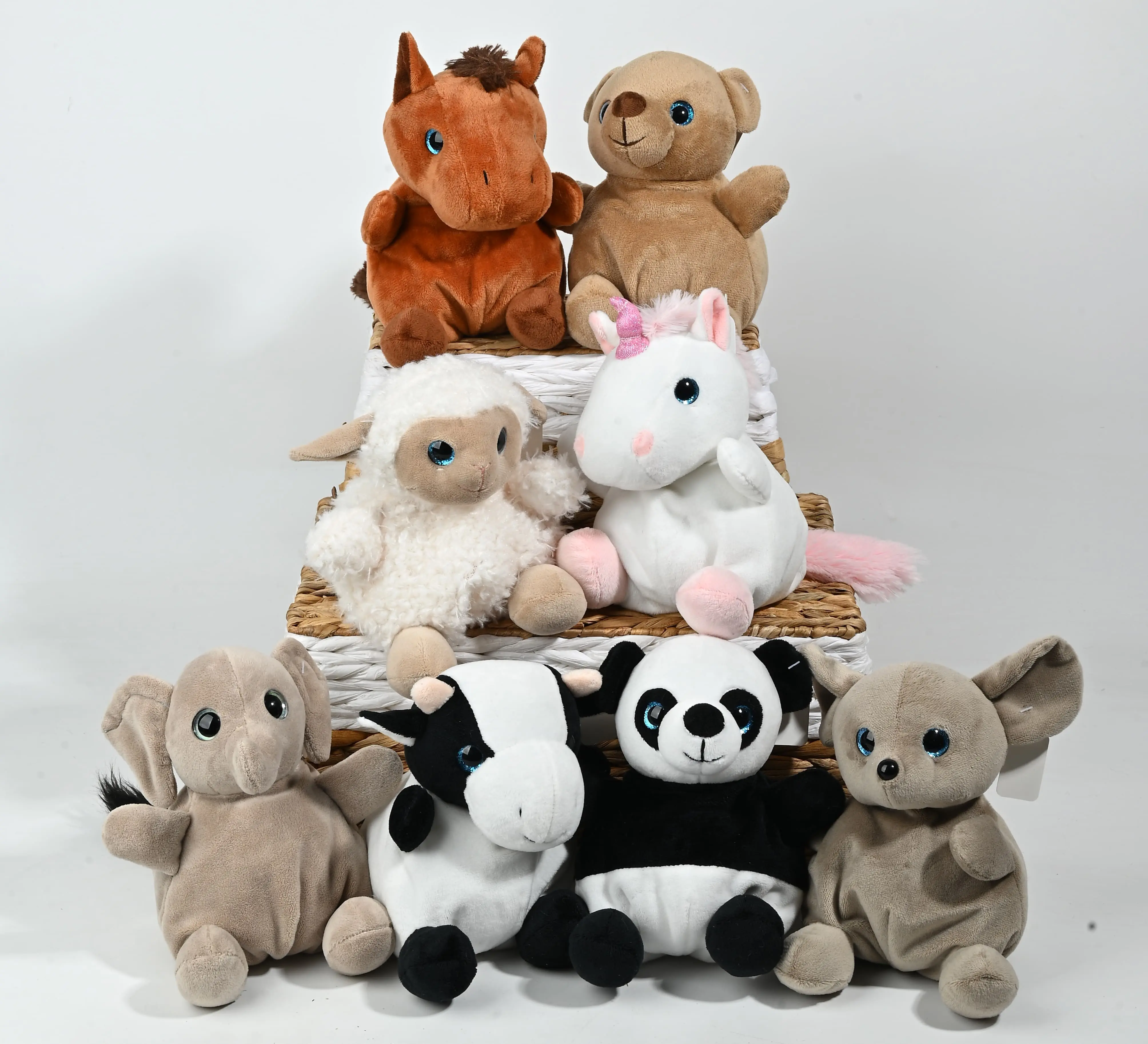 Wholesale Adorable Big-Eye Plush Animal Bundle - 8-Pack Soft Stuffed Characters for Play & Display Factory, Factories