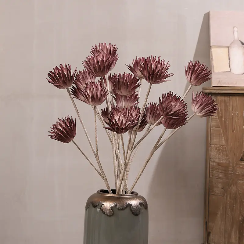 Wholesale PE Artificial Emperor Flower Good Quality Dried Flower Wedding Bedroom Decoration Hot Sale Manufacturer, Suppliers