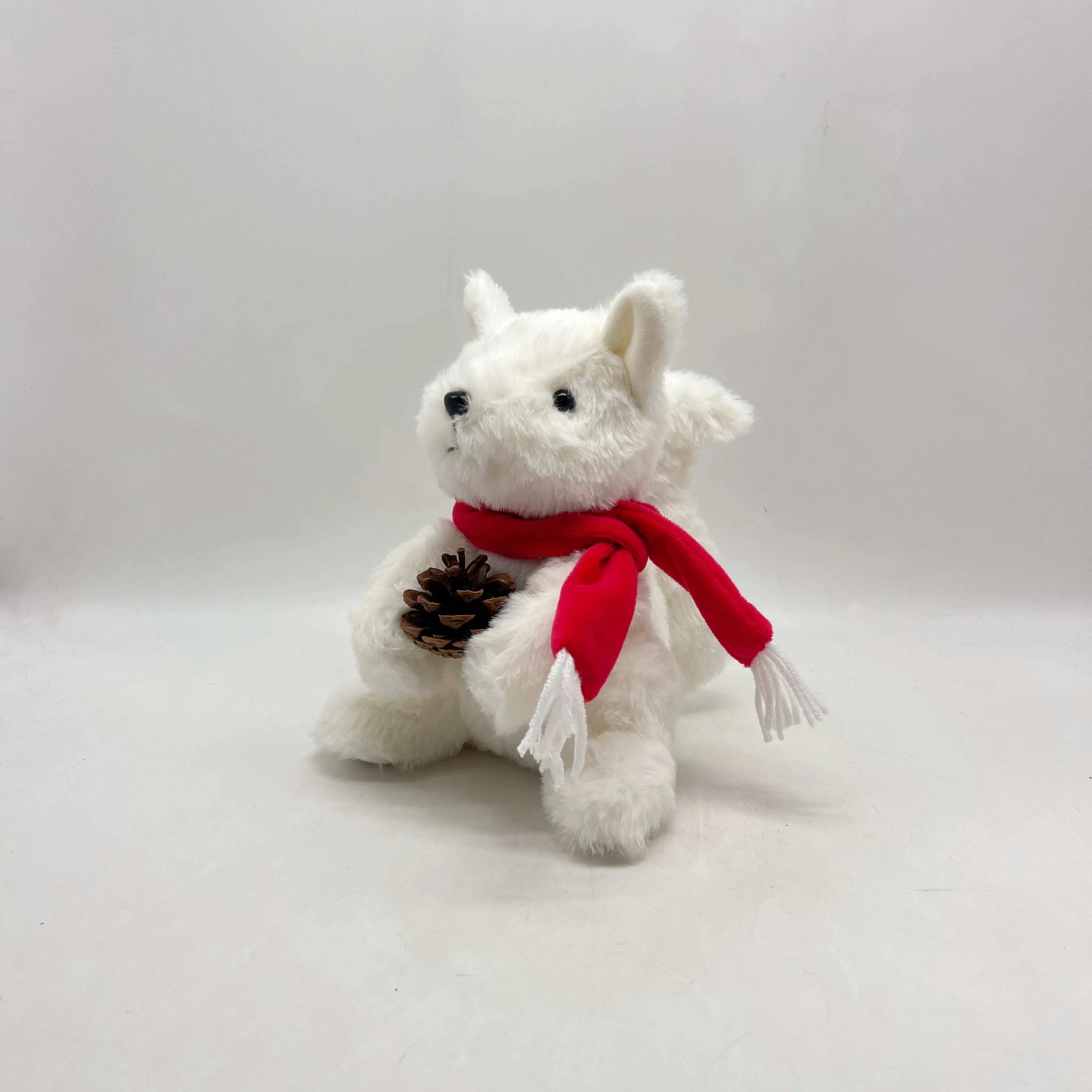 China Adorable Squirrel Plush Toys - Three Colors, Holding Pinecones, Wearing Red Scarves Supplier, Factory