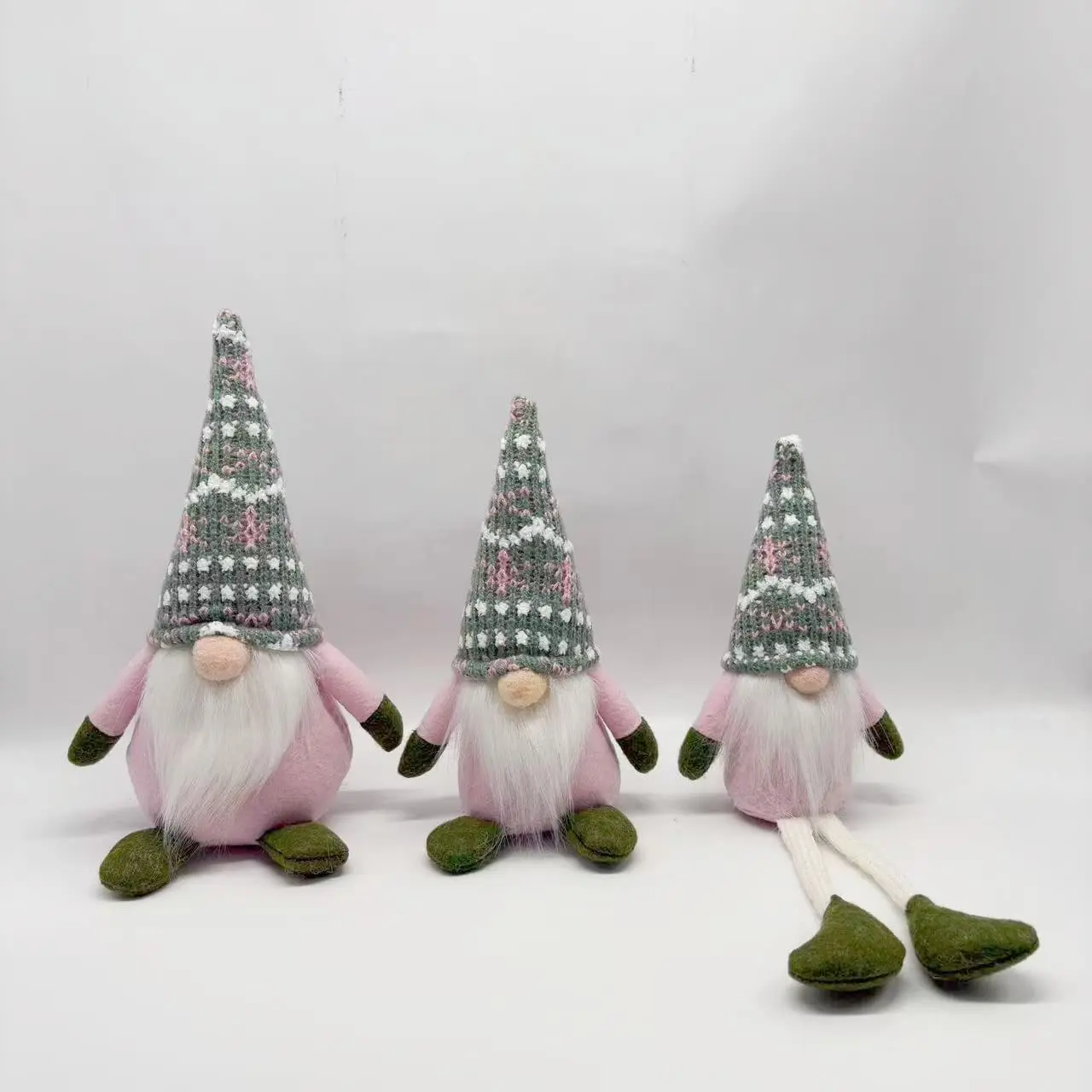 Wholesale Pink & Green Christmas Gnome Plush Set | 3-Pack Festive Tomte Decor Factory, Factories