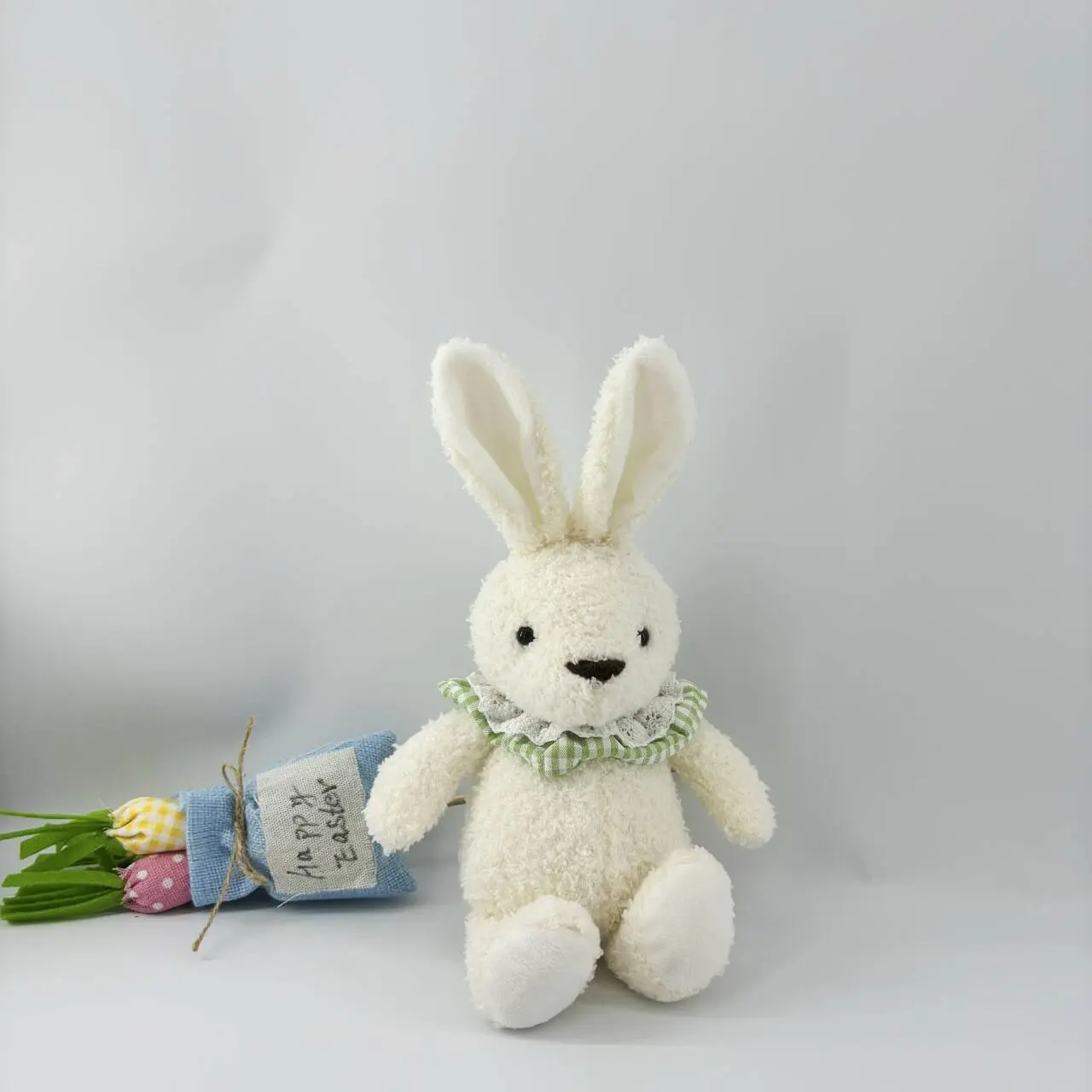 Wholesale Adorable Multi - Colored Sitting Bunny Plush Toys with Bowtie & Ruffle Trims Supplier, Factories