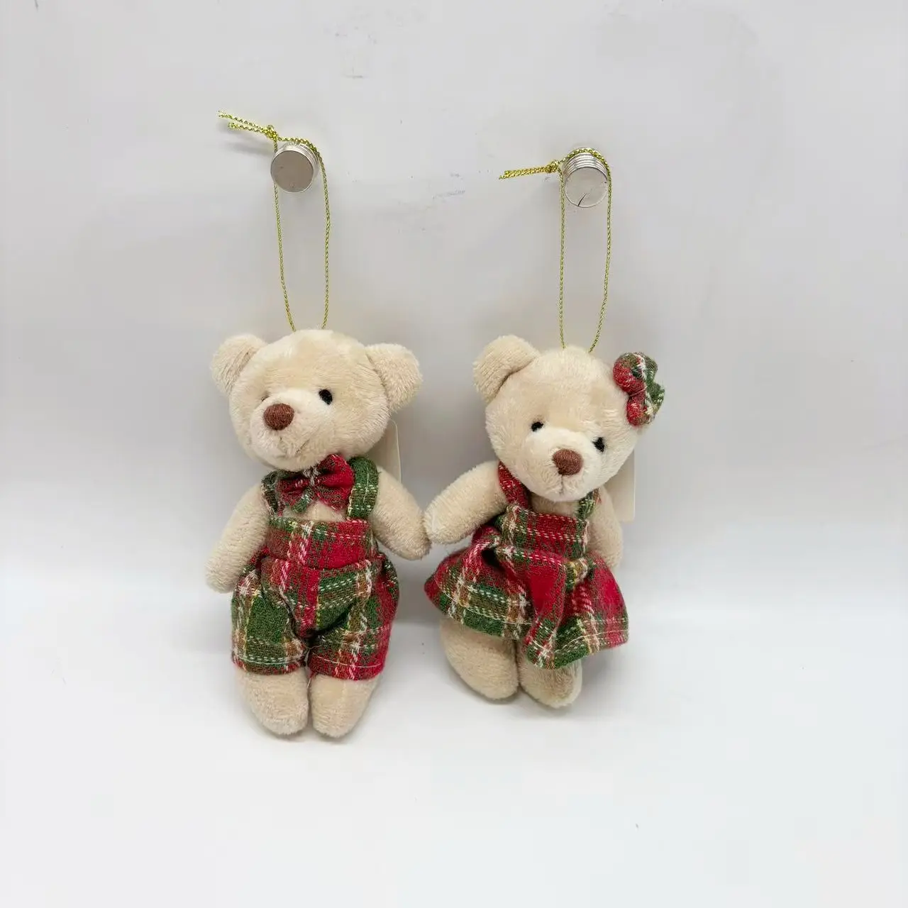 China Plaid Outfit Couple Teddy Bear Plush Hanging Ornaments Factory, Factories