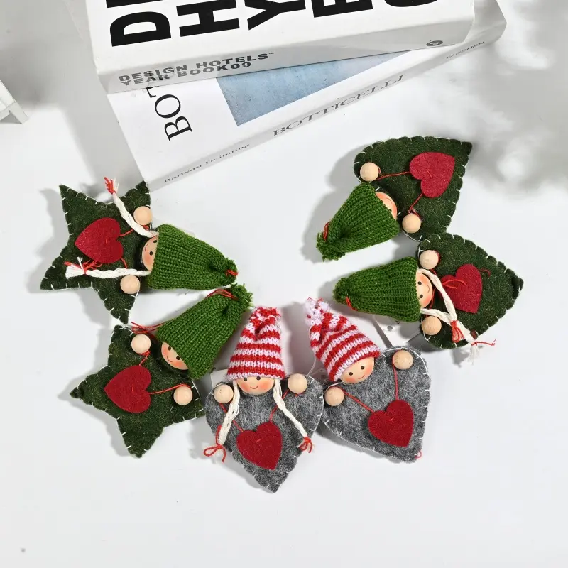 Wholesale Handcrafted Christmas Gnome Ornaments | Star & Heart Shaped Hanging Decorations Manufacturers, Supplier