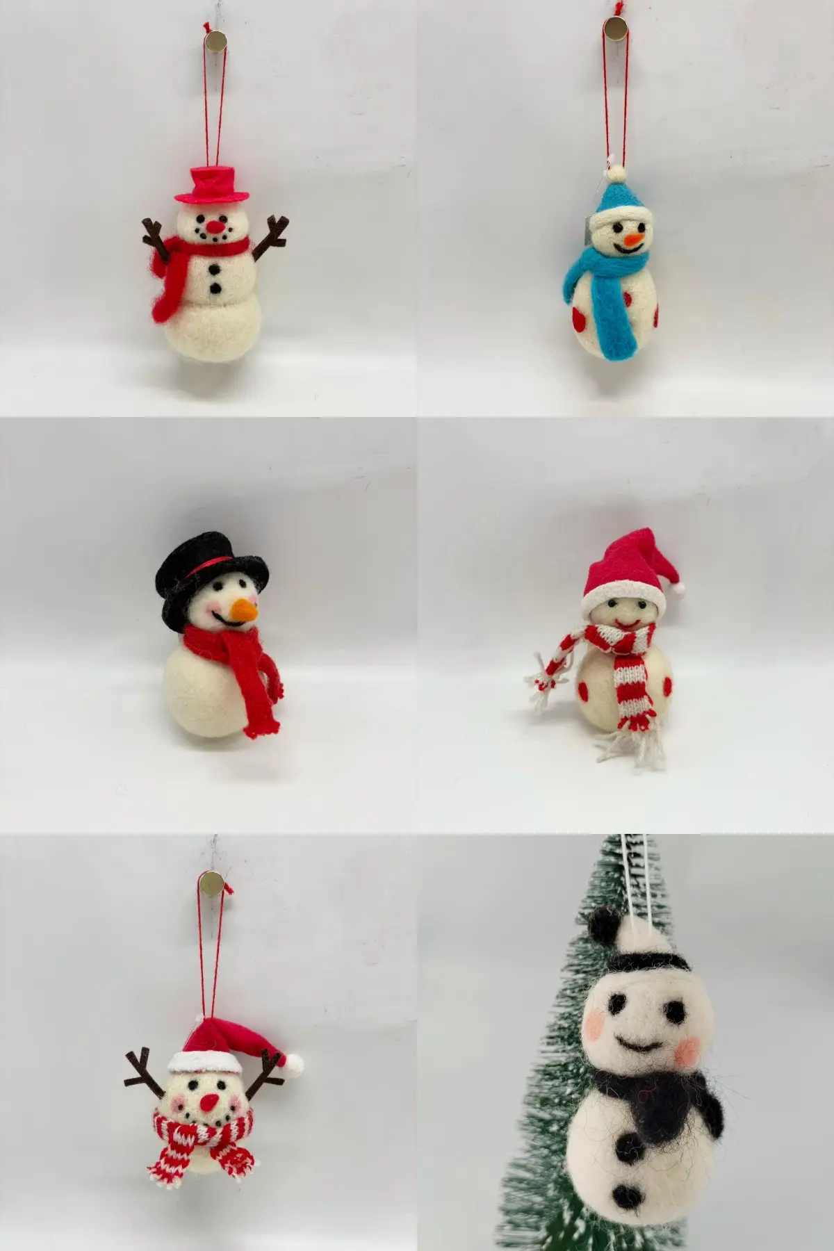China Cute Woollen Christmas Snowman Plush Ornaments: Festive Hanging Decor Set Supplier, Factories
