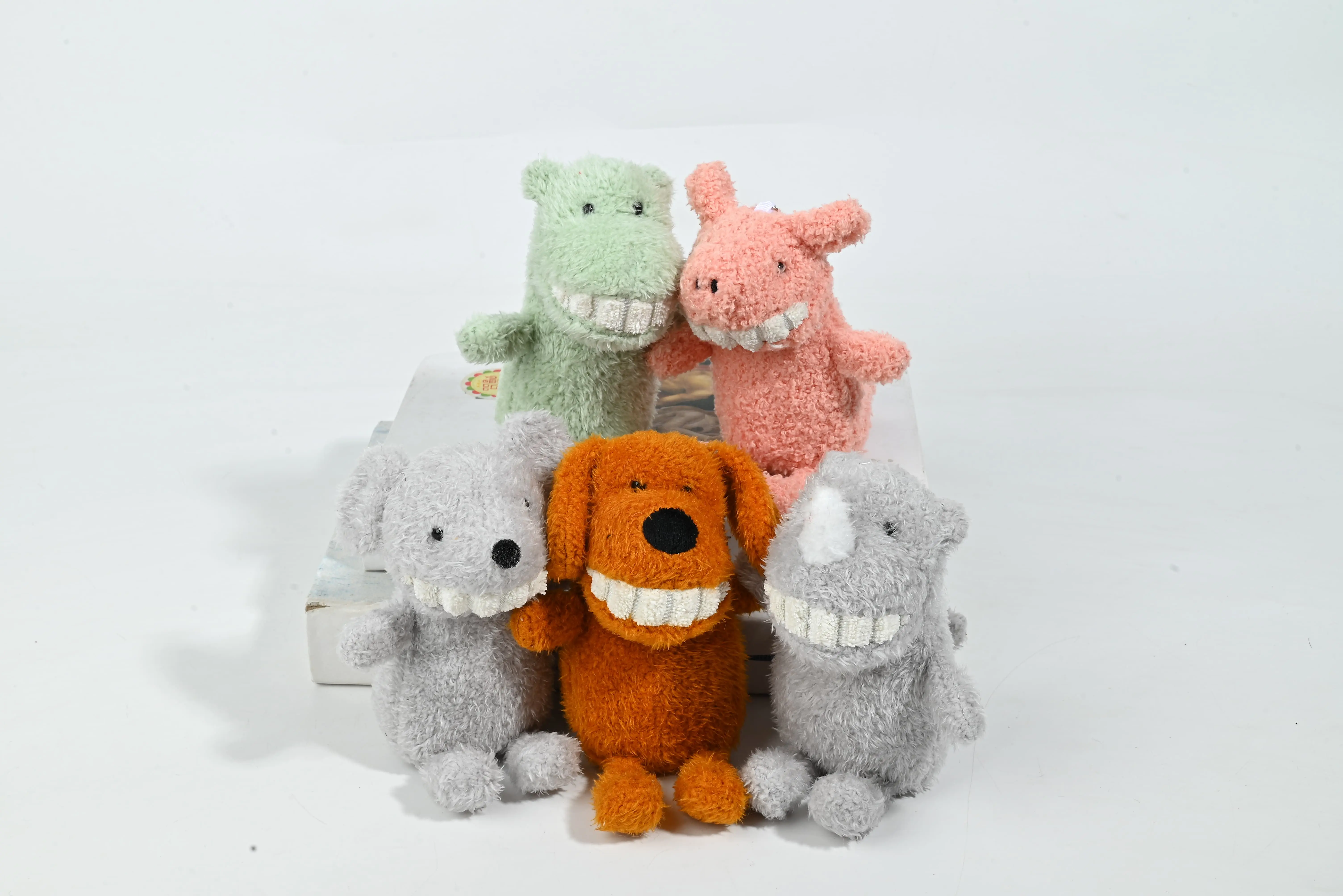 Wholesale Cute Grinning Animal Plush Keychains - Soft Fluffy Bag Charms (Set of 5) Manufacturer, Factories