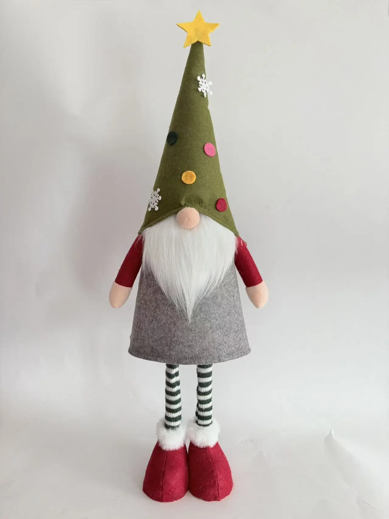 China 4-Pack Christmas Tree Gnome Set | Extendable Legs Plush Decor Suppliers, Factories