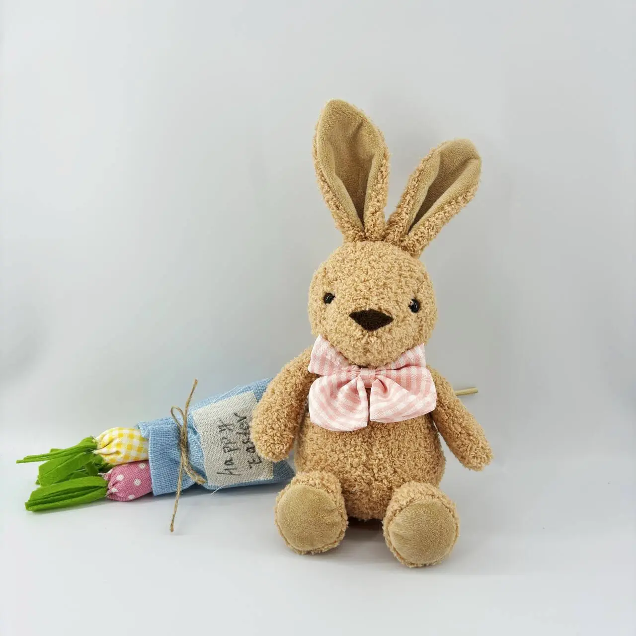 Wholesale Adorable Multi - Colored Sitting Bunny Plush Toys with Bowtie & Ruffle Trims Supplier, Factories