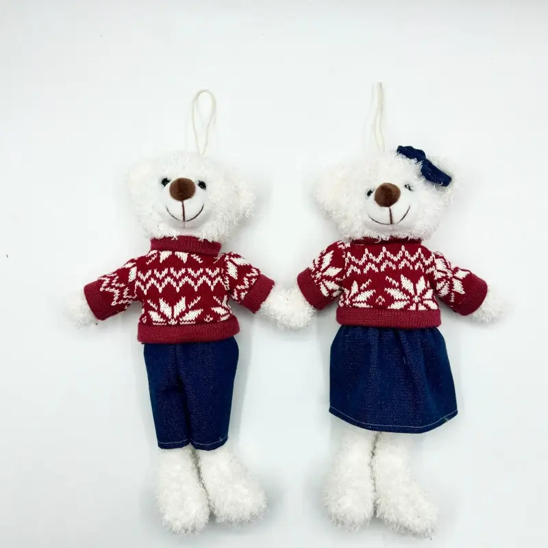 Wholesale Cozy Christmas Teddy Bears: Plush Couples in Festive Outfits (33cm) Factory, Factories