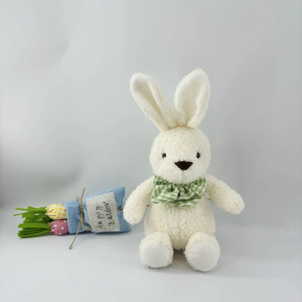 Wholesale Adorable Multi - Colored Sitting Bunny Plush Toys with Bowtie & Ruffle Trims Supplier, Factories
