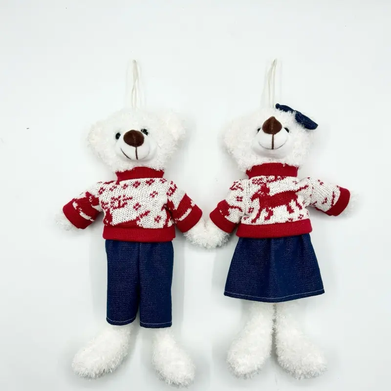Wholesale Cozy Christmas Teddy Bears: Plush Couples in Festive Outfits (33cm) Factory, Factories