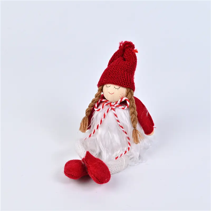 Wholesale Christmas Handmade Crafts Plush Girl Doll Pendant Ornaments Tree Hanging Doll Supplier, Suppliers
