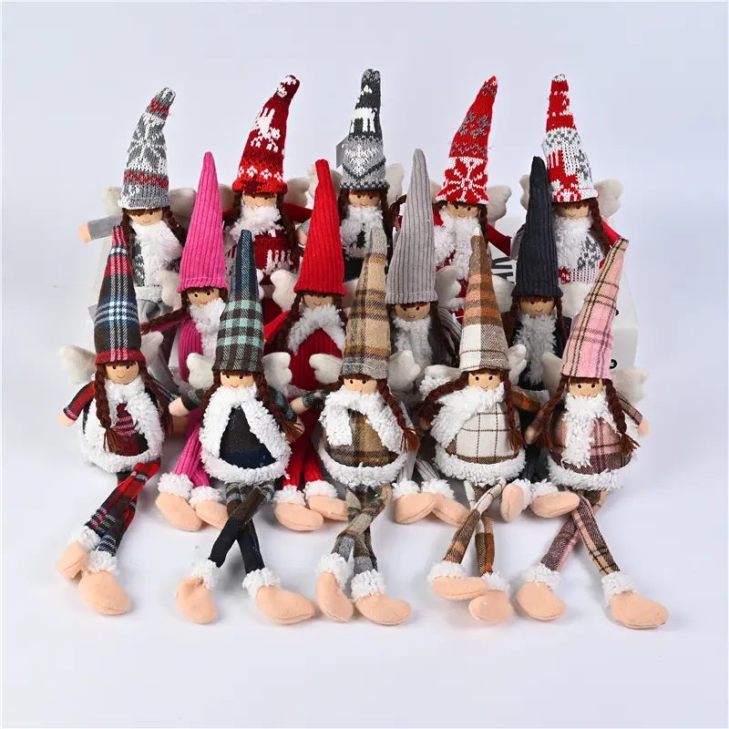 China Plush Christmas Elves Toys Adorable Girl Elf Doll Hanging Christmas Ornaments for Holiday Door Tree Decor Xmas Gifts Factory, Factories