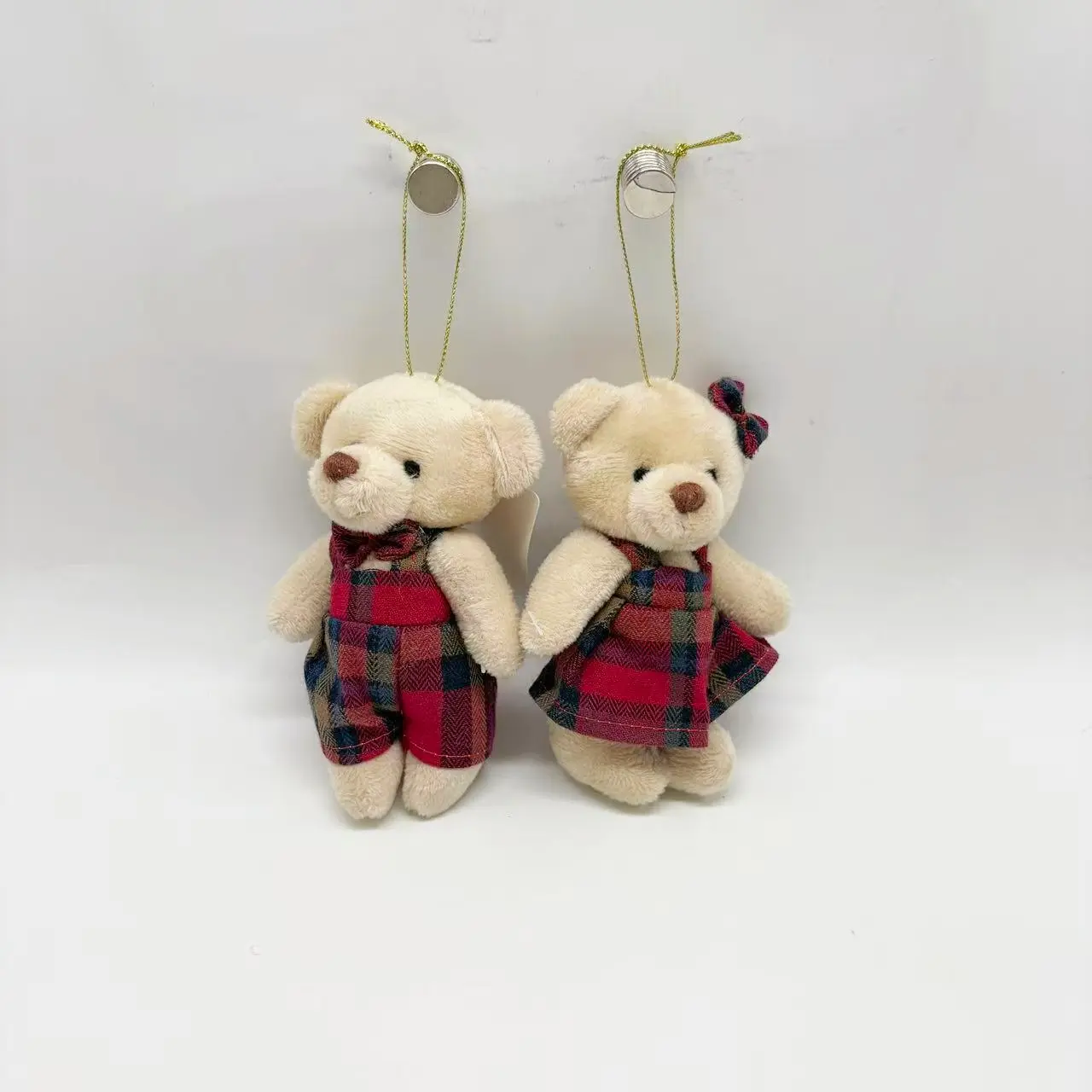 China Plaid Outfit Couple Teddy Bear Plush Hanging Ornaments Factory, Factories