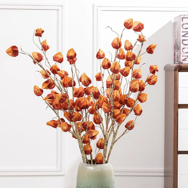 Wholesale 95cm\37inch Wedding Simulation Lantern Flower artificial Lantern Fruit Wholesale Faux Flowers Real Touch Lantern Flowers Valentine Fruit for Photography Decoration Props Flowers Manufacturers, Supplier