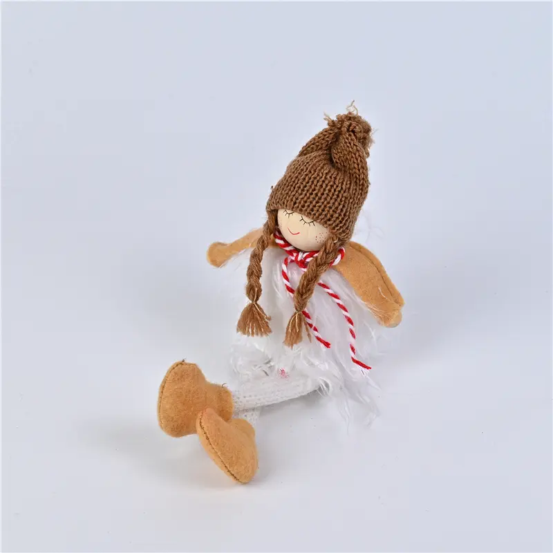 Wholesale Christmas Handmade Crafts Plush Girl Doll Pendant Ornaments Tree Hanging Doll Supplier, Suppliers
