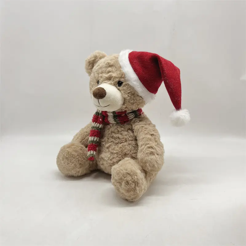 Wholesale Cute Christmas Bear Plush Toy With Hat And Clothes Manufacturers, Supplier