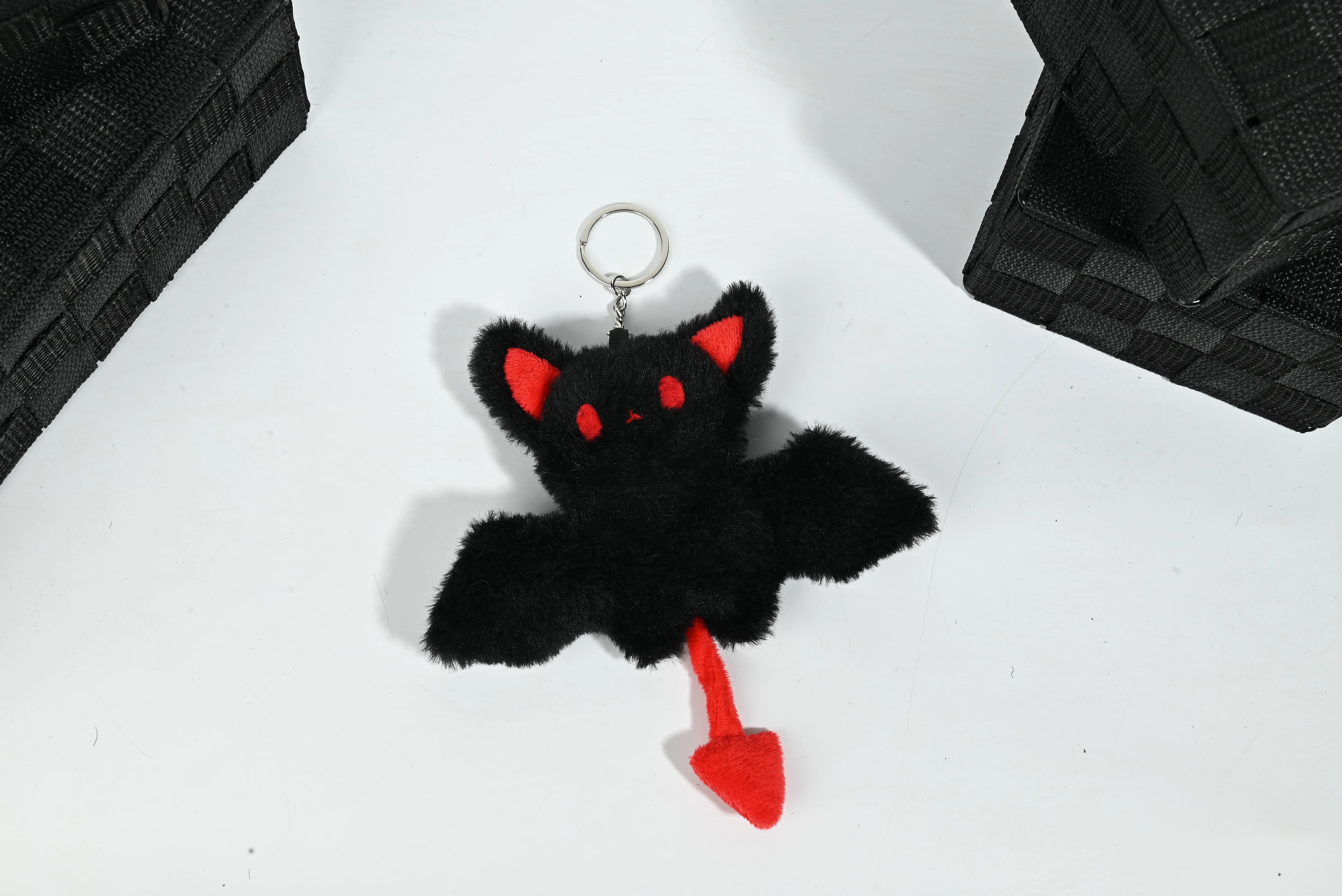 China Fluffy Black Bat Devil Keychain | Festive Halloween Bag Charm & Gift Manufacturers, Factory