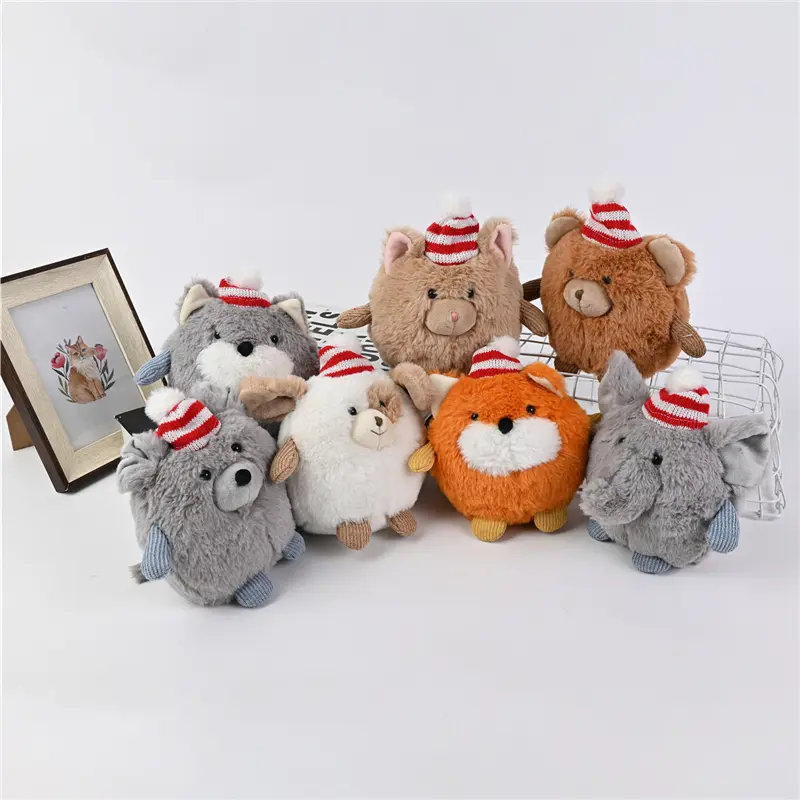 China Creative Christmas Stuffed Plush Toy Cute Christmas Hat Deer Bear animal Plush Doll Supplier, Suppliers