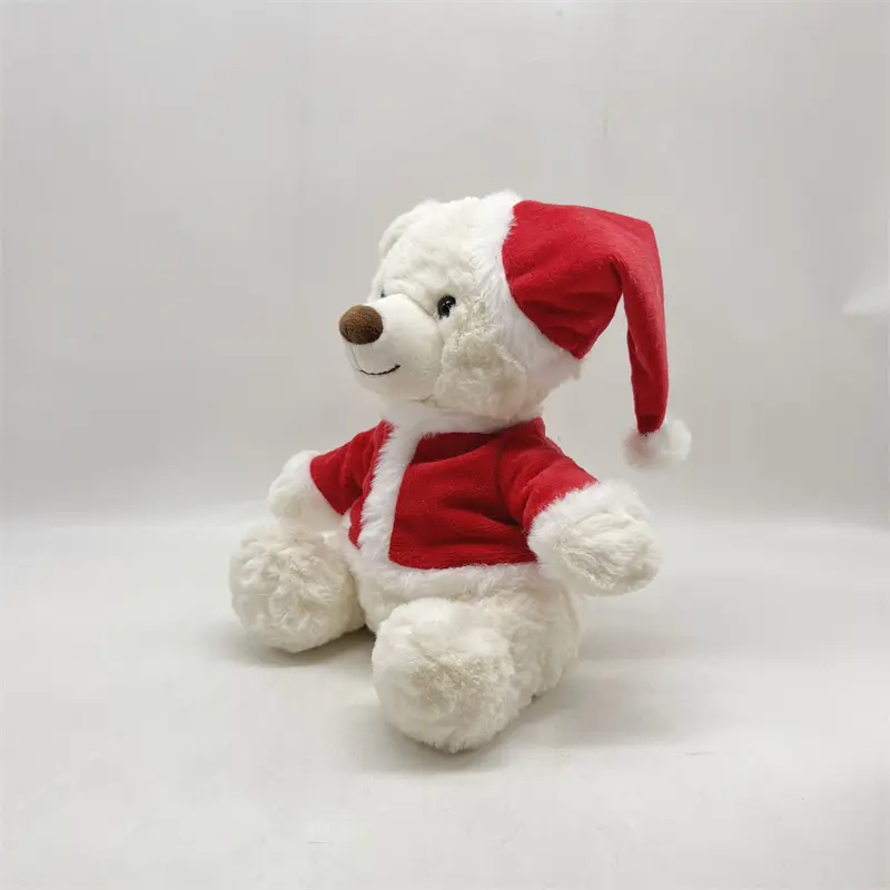 Wholesale Cute Christmas Bear Plush Toy With Hat And Clothes Manufacturers, Supplier
