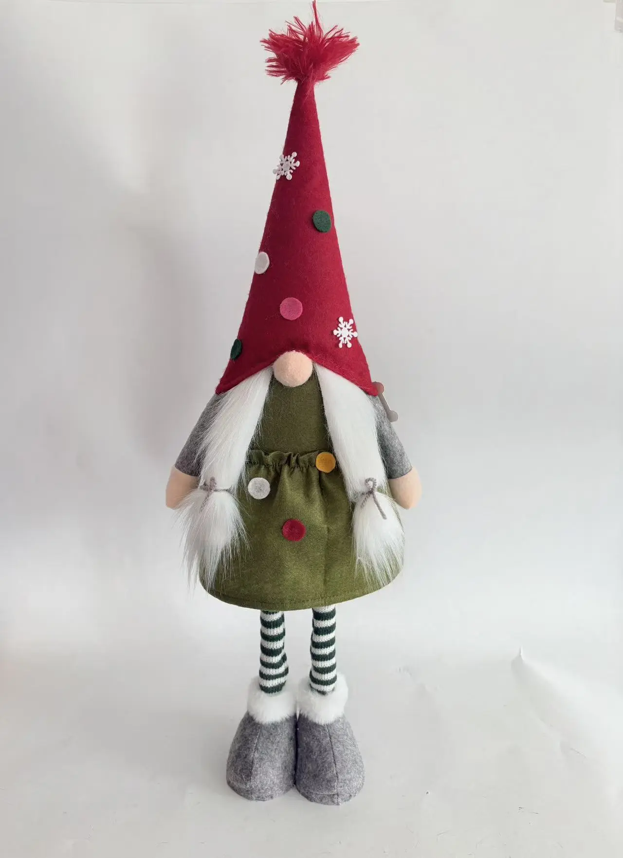 China 4-Pack Christmas Tree Gnome Set | Extendable Legs Plush Decor Suppliers, Factories