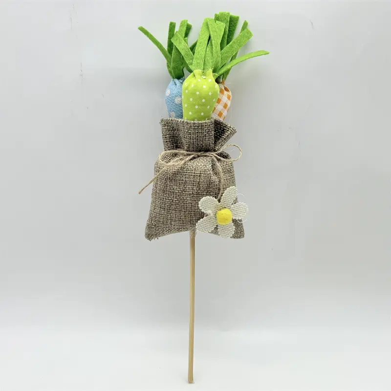 Wholesale Colorful Easter Carrot - Filled Burlap Bag Picks, Vibrant Decor for Easter Manufacturers, Suppliers