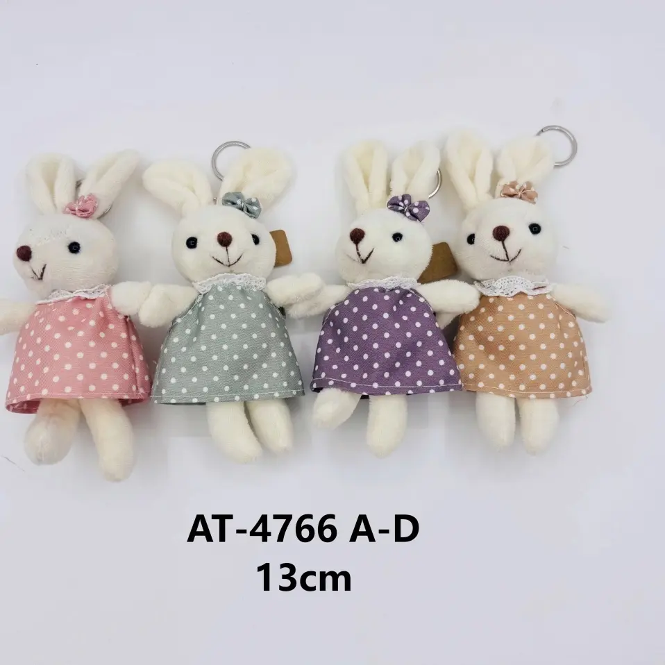 Wholesale Irresistible Cute Bunny Keychain: Checkered/Polka Dot Styles (13cm) Manufacturers, Suppliers