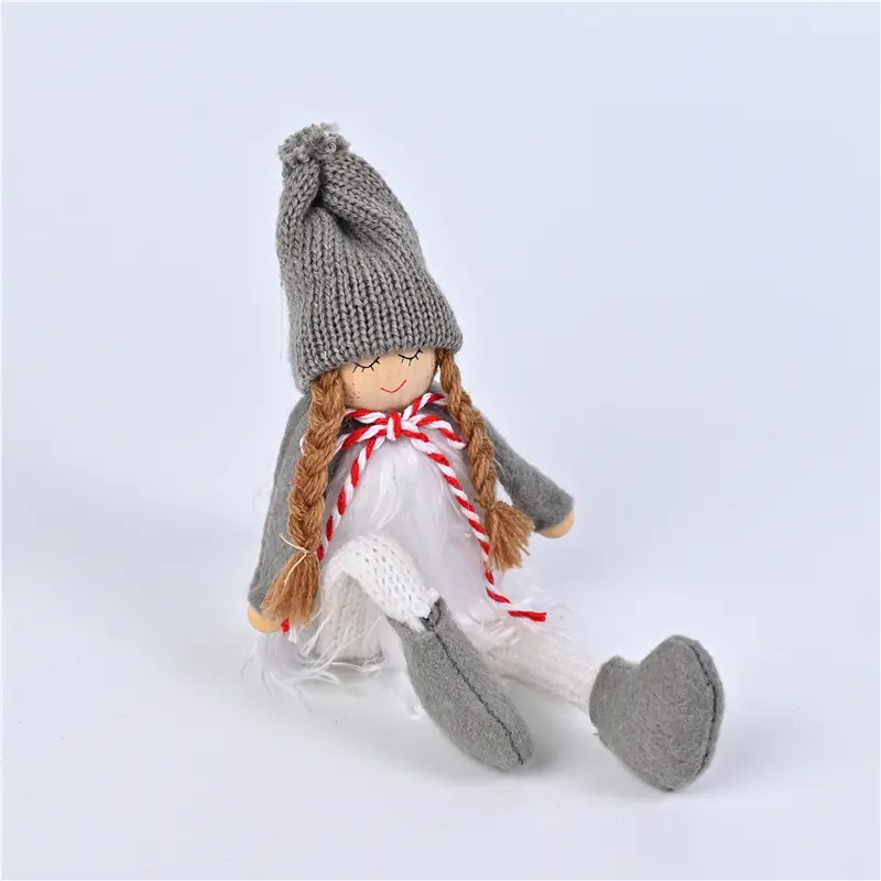 Wholesale Christmas Handmade Crafts Plush Girl Doll Pendant Ornaments Tree Hanging Doll Supplier, Suppliers