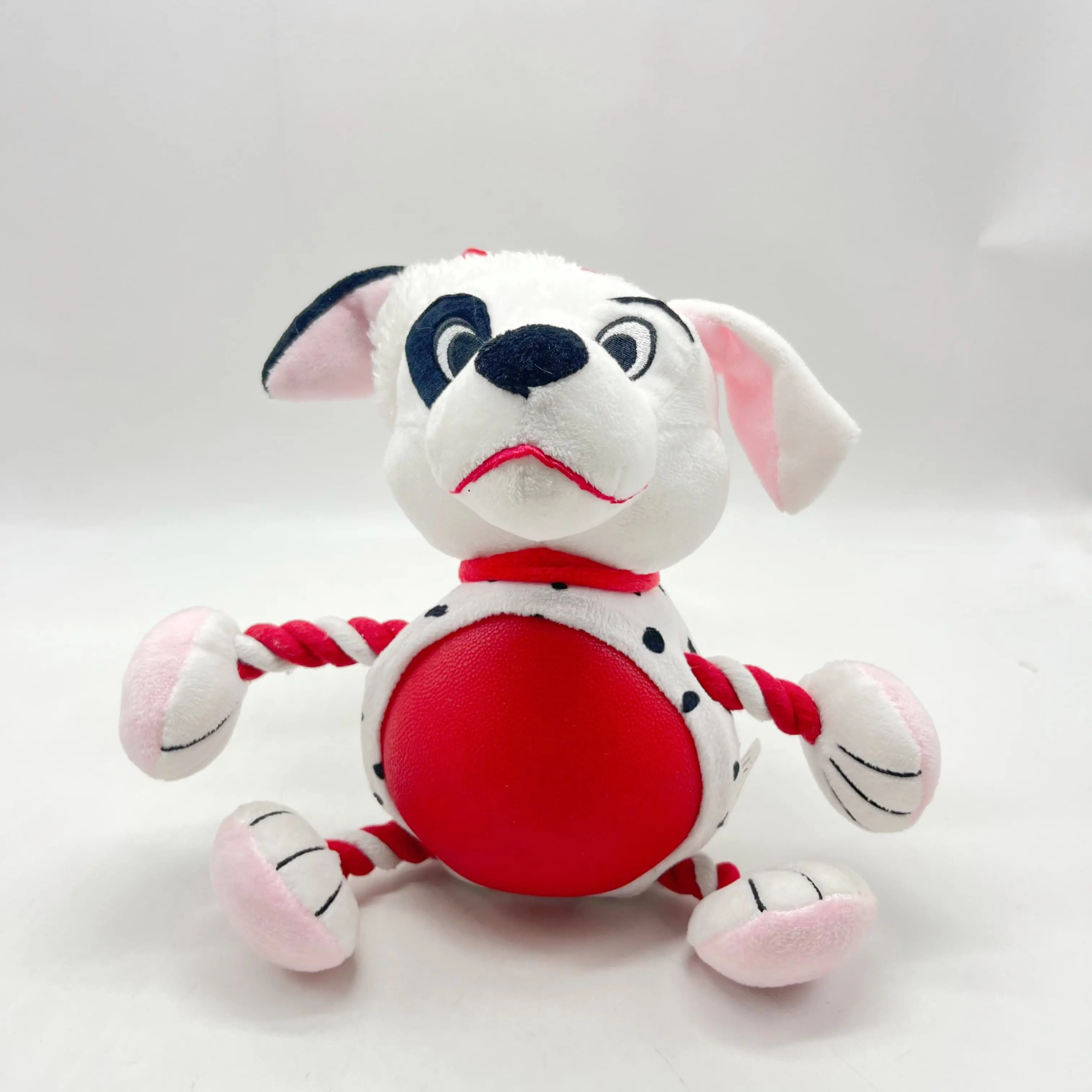 Wholesale Christmas Dalmatian Dog Chew Toy | Festive Plush with Rope Limbs Manufacturers, Supplier