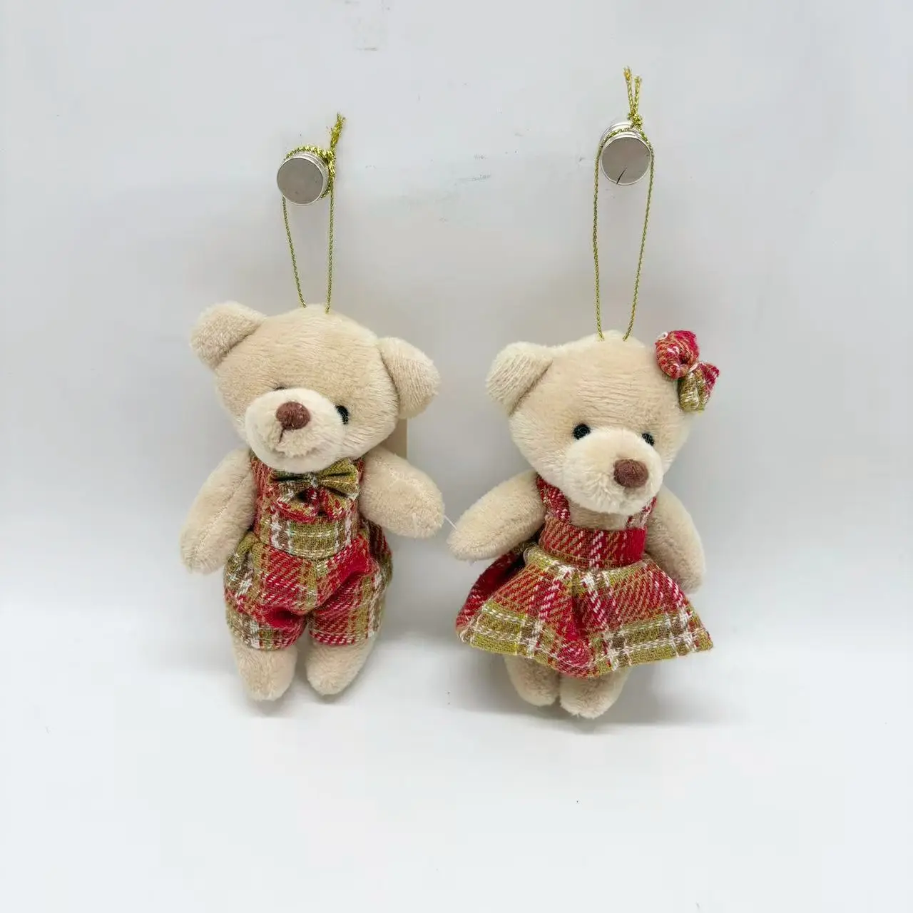 China Plaid Outfit Couple Teddy Bear Plush Hanging Ornaments Factory, Factories