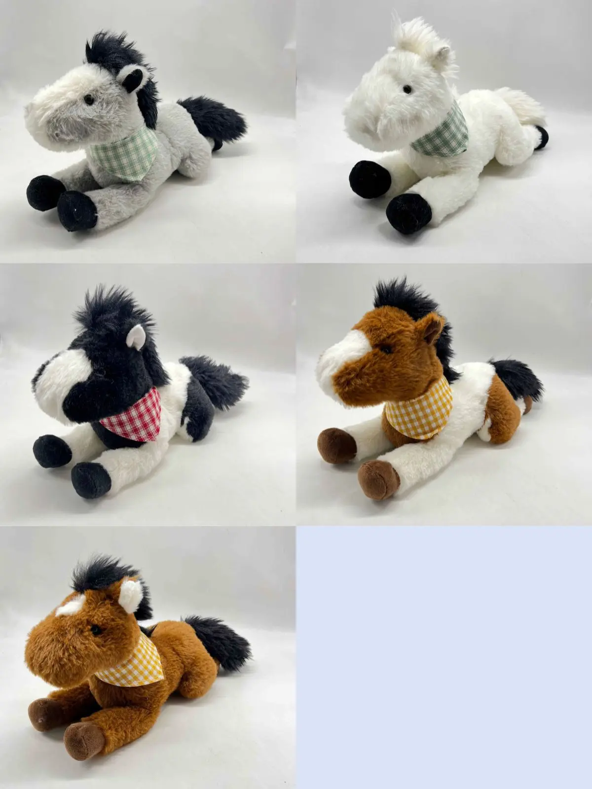 China Super Cute Multi - Color Lying Horse Plush Toys with Scarves, Adorable Stuffed Animals, Soft & Huggable Manufacturer, Supplier