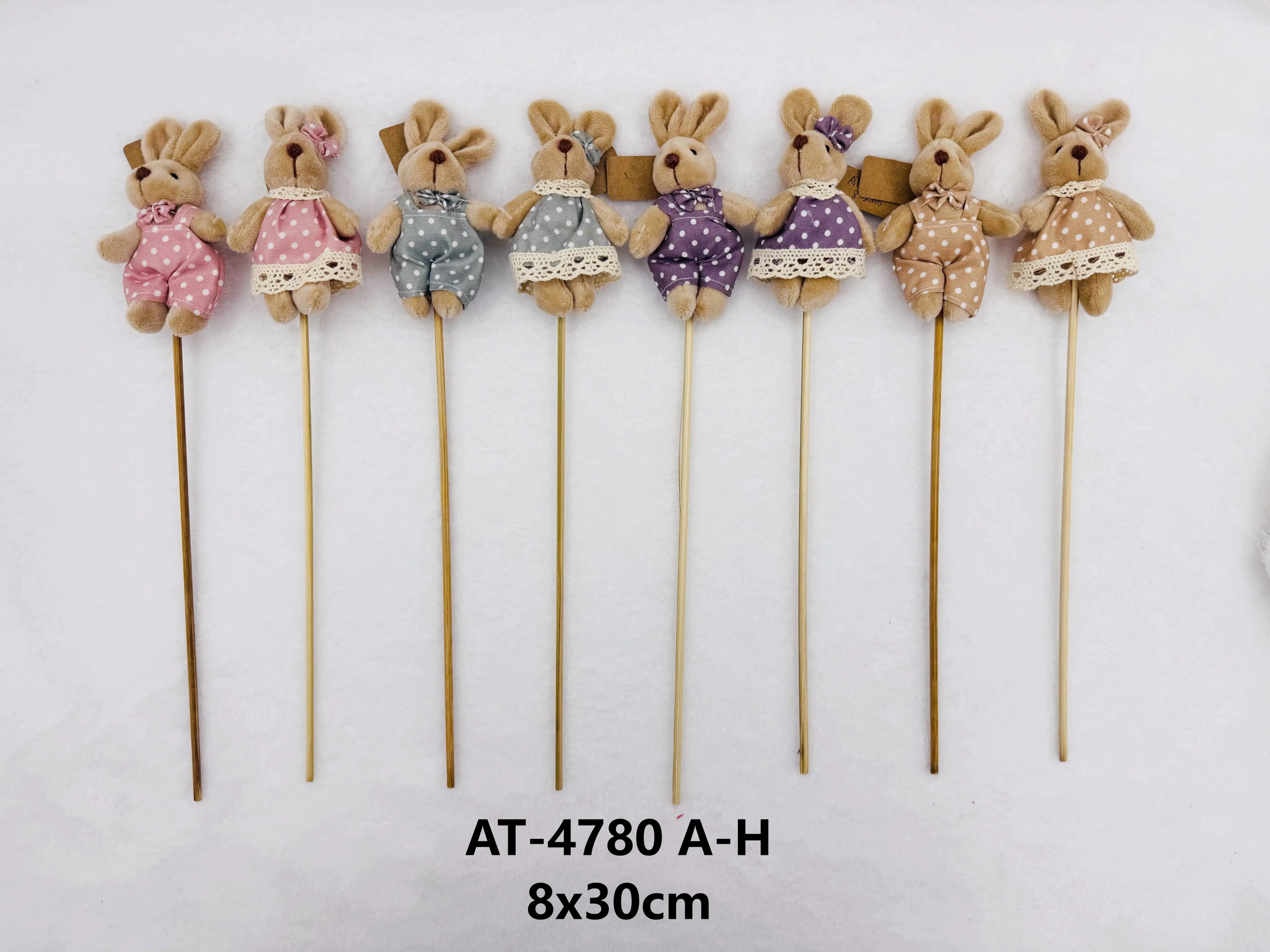 Wholesale Dressed Bunny Plush Picks: Adorable Easter Decor Sticks (Multiple Styles) Supplier, Factory