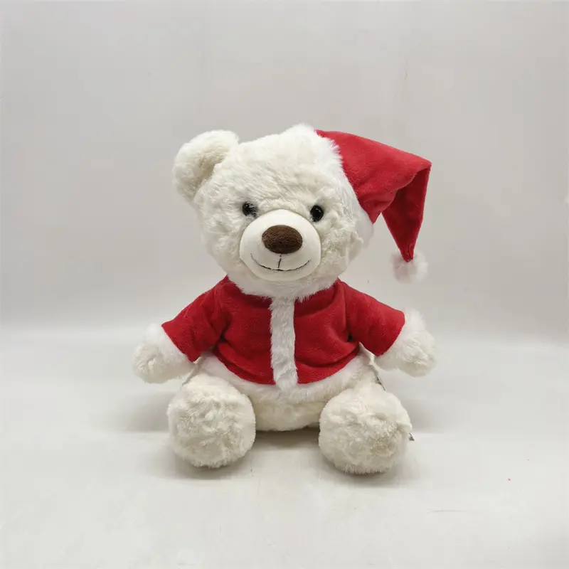 Wholesale Cute Christmas Bear Plush Toy With Hat And Clothes Manufacturers, Supplier