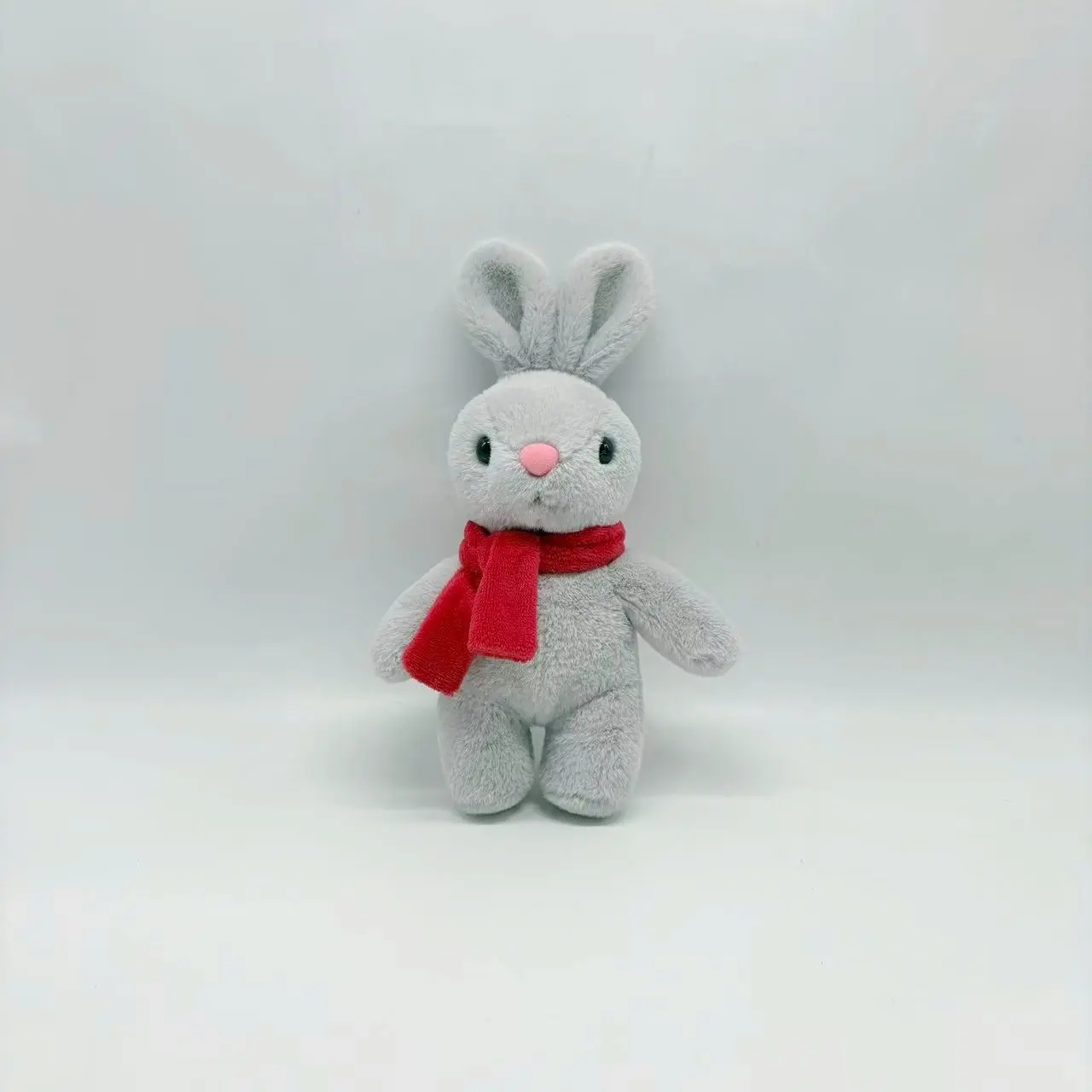 China Grey Bunny Plush Set with Red Scarf | Cute Stuffed Animals for Gifts Supplier, Factories