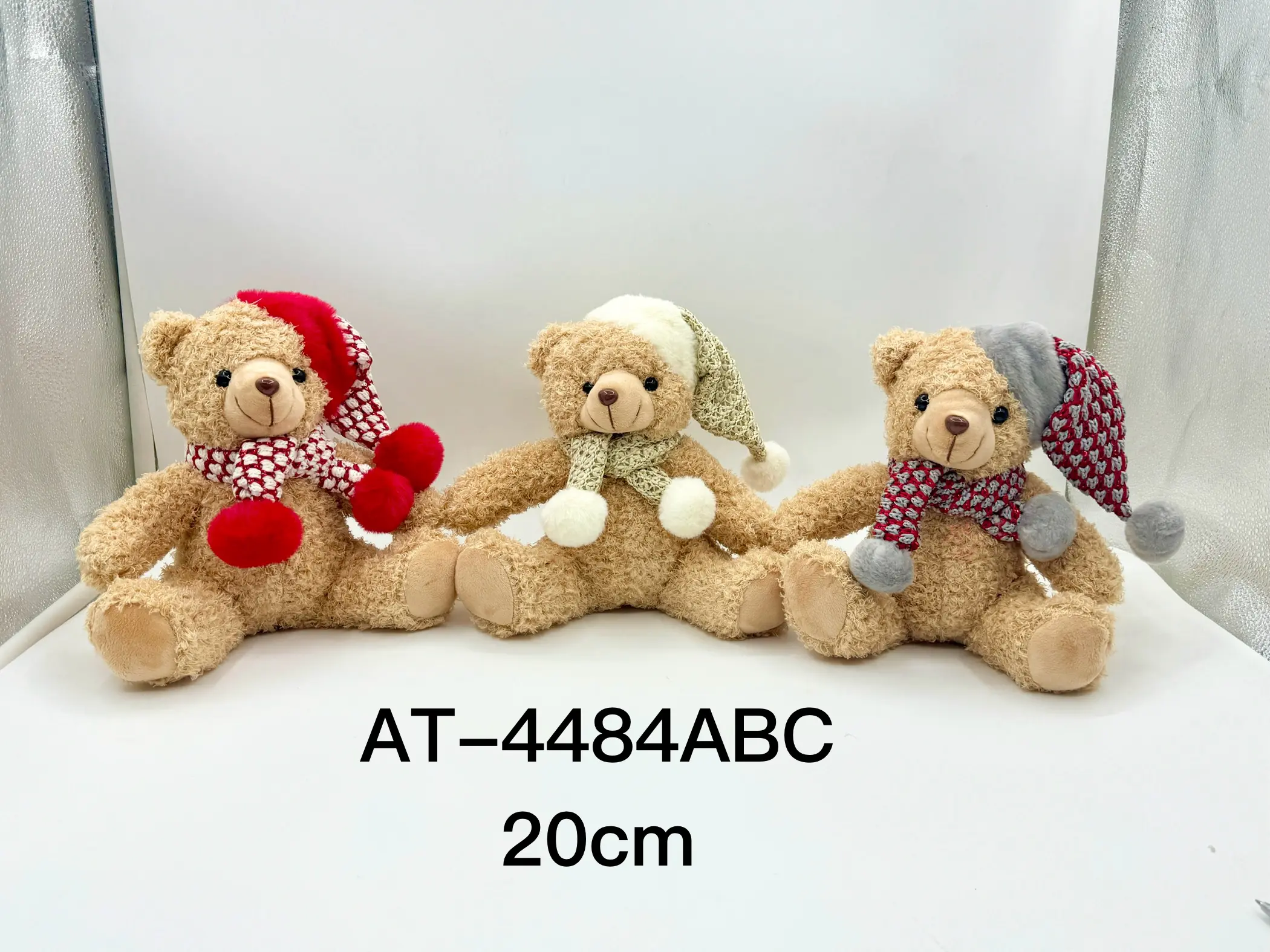 Wholesale 20cm Christmas Teddy Bear Trio: Festive Plush with Cozy Outfits Supplier, Factories