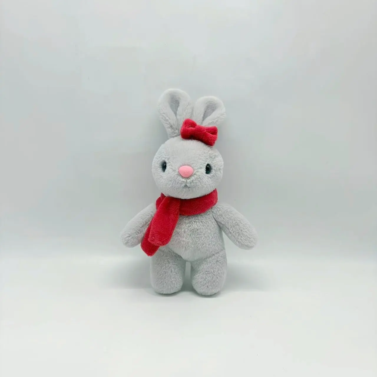 China Grey Bunny Plush Set with Red Scarf | Cute Stuffed Animals for Gifts Supplier, Factories